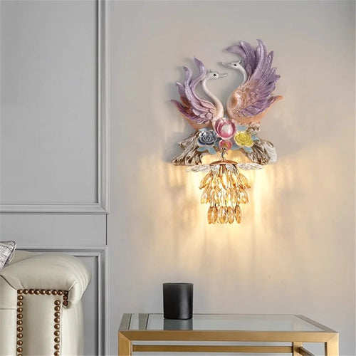 applique murale led en résine cygne décoration créative et moderne - vue 4 sur 10