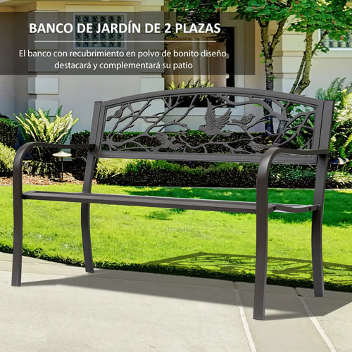 banc de jardin marron avec dossier animal design élégant et confortable - vue 5 sur 6