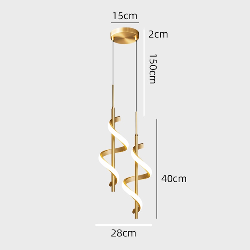 Suspension design LED métallique ondulé Polino - vue 6 sur 7