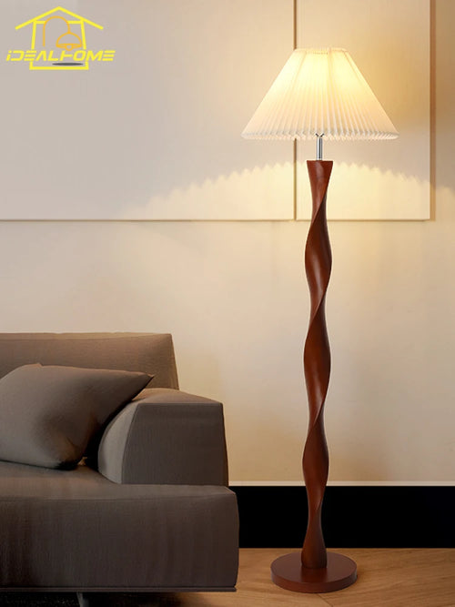 lampadaire rétro classique en bois pour déco élégante - vue 3 sur 5