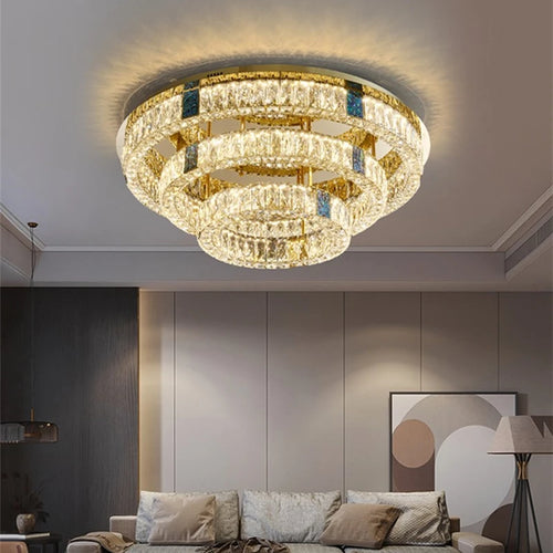 plafonnier led rond design nordique en acier inoxydable 	 modèle - vue 2 sur 12
