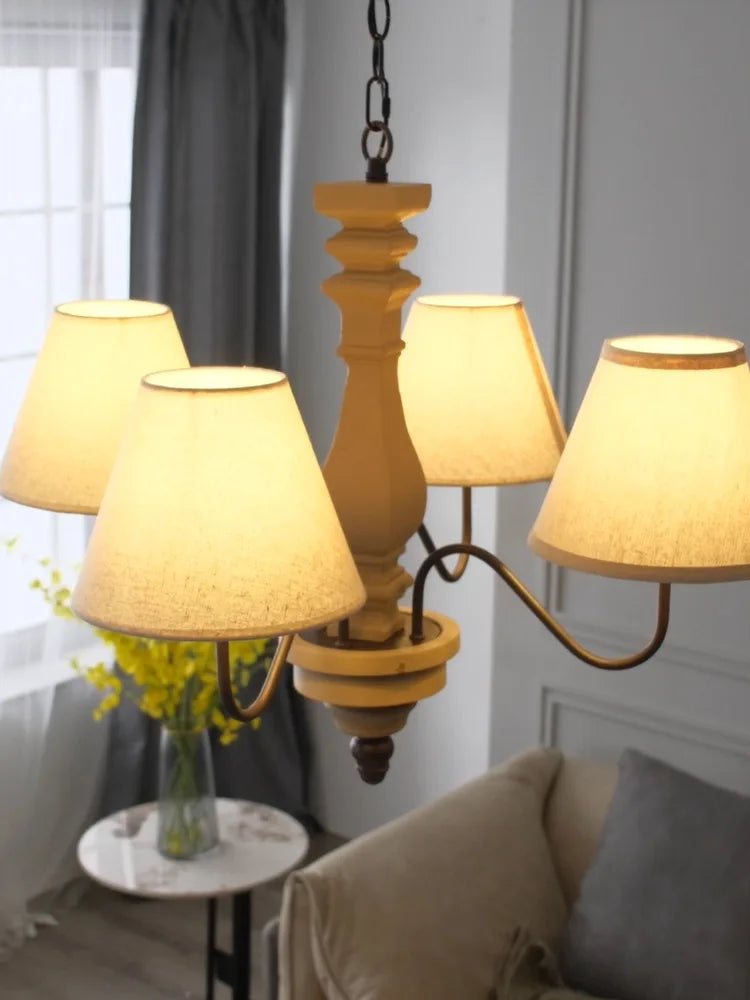 lustre rétro en bois pour un éclairage vintage élégant - vue 4 sur 7