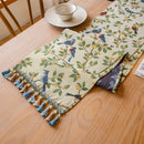 Chemin de table jacquard animal style nordique pompons