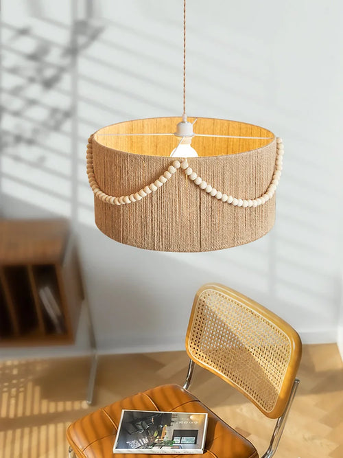 Lustre bohème rétro perlé pour éclairage intérieur créatif - vue 4 sur 5