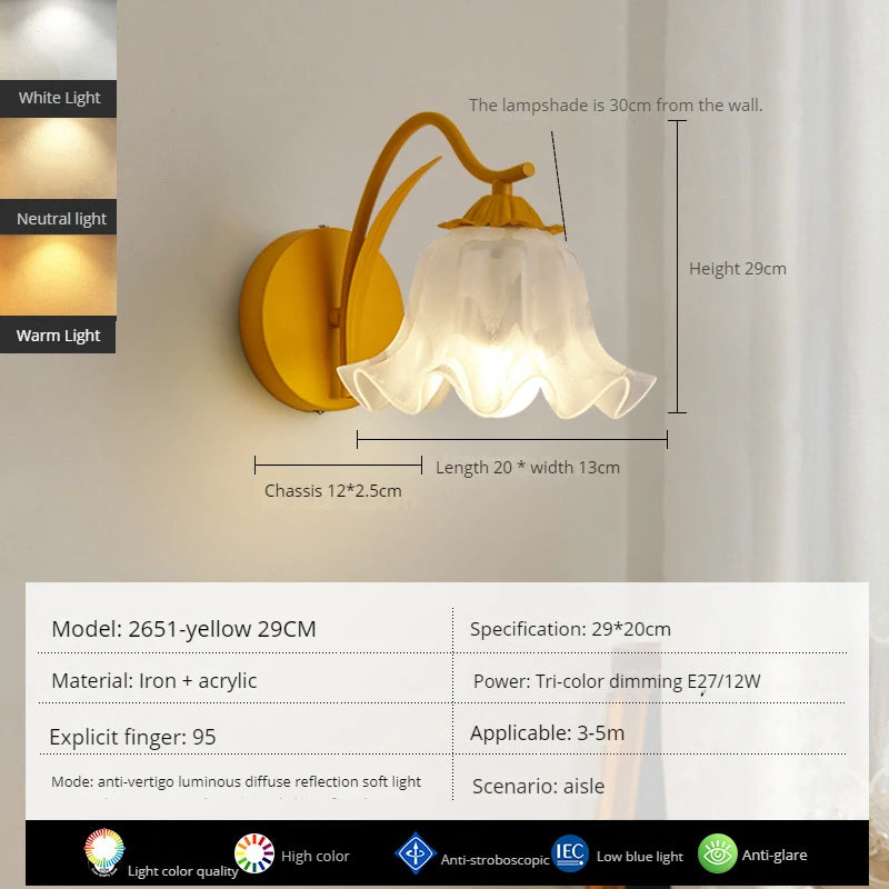 applique murale led moderne en forme de fleur décorative pour intérieur - vue 7 sur 8