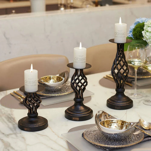 bougeoir rétro en métal pour décorations et mariage - vue 9 sur 9