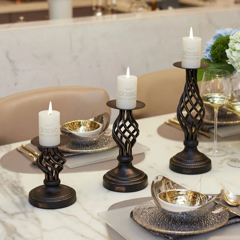 bougeoir rétro en métal pour décorations et mariage - vue 9 sur 9