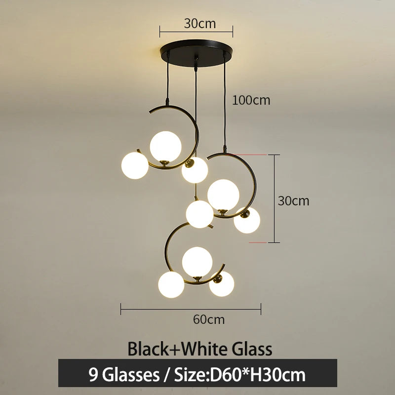 lampe boule en verre nordique décorative et créative - vue 14 sur 16