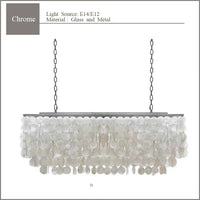 2024 Modern simple living room Scandinavian shell dining room romantic light luxury checkroom B&B rectangular suction chandelier