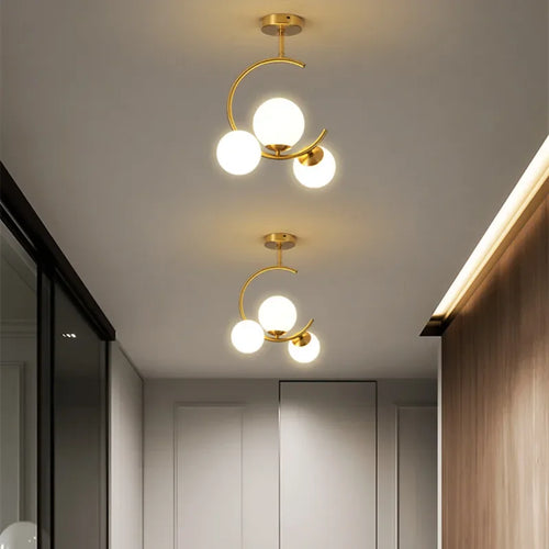 220V 110V Small Chandelier Nordic Round Pendant Light Gold Glass Ball Light for Living Room Dinning Room Kitchen Bedroom - vue 4 sur 16