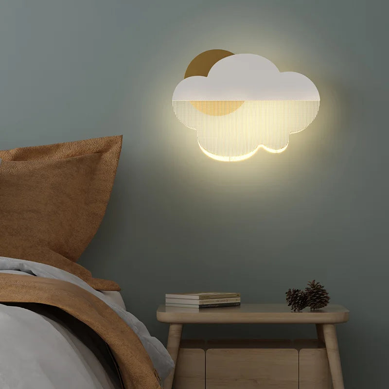 applique murale led en acrylique forme nuage décoration d'ambiance - vue 3 sur 7
