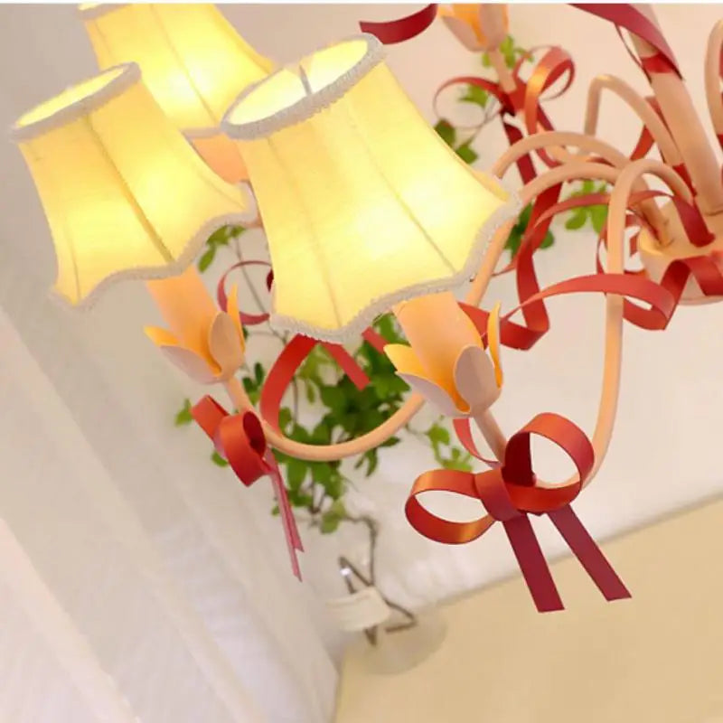 lustre mignon pour enfant style pastoral avec nœud - vue 5 sur 14