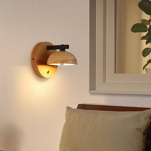 applique murale led en pierre naturelle style vintage nordique moderne - vue 4 sur 6