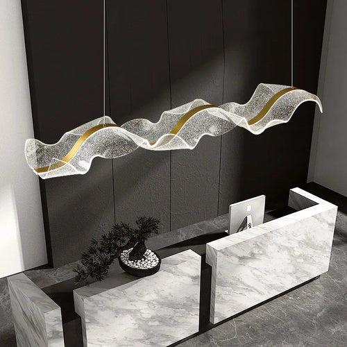 lustre led design moderne pour intérieur réglable en acrylique transparent - vue 4 sur 8