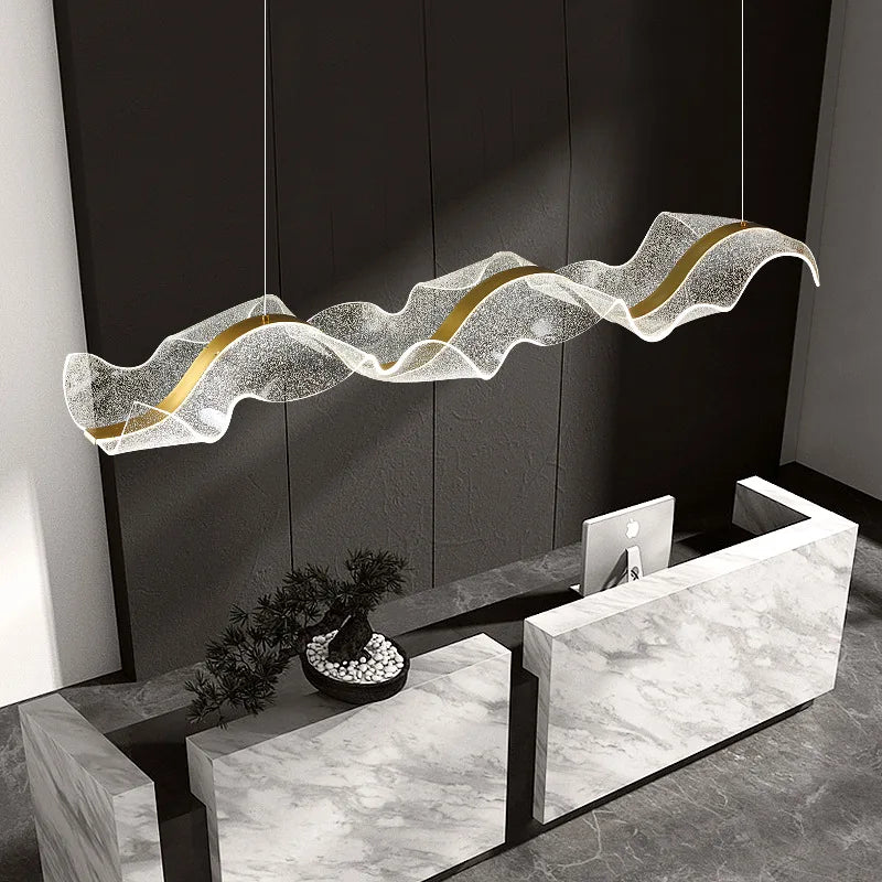 lustre led design moderne pour intérieur réglable en acrylique transparent - vue 3 sur 8