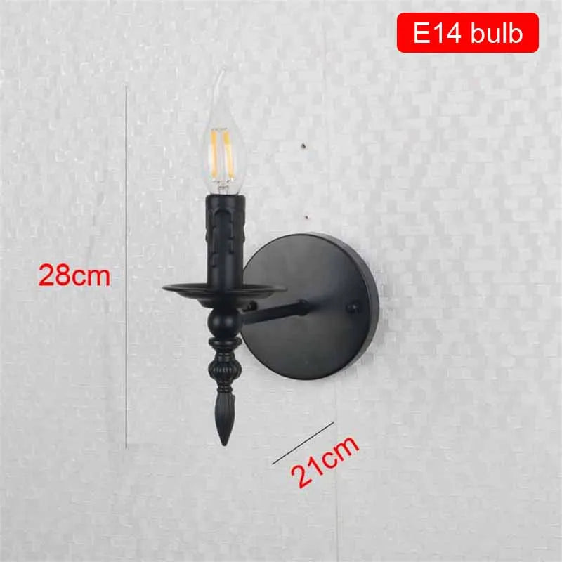 applique murale vintage en fer à led pour intérieur rétro - vue 9 sur 9