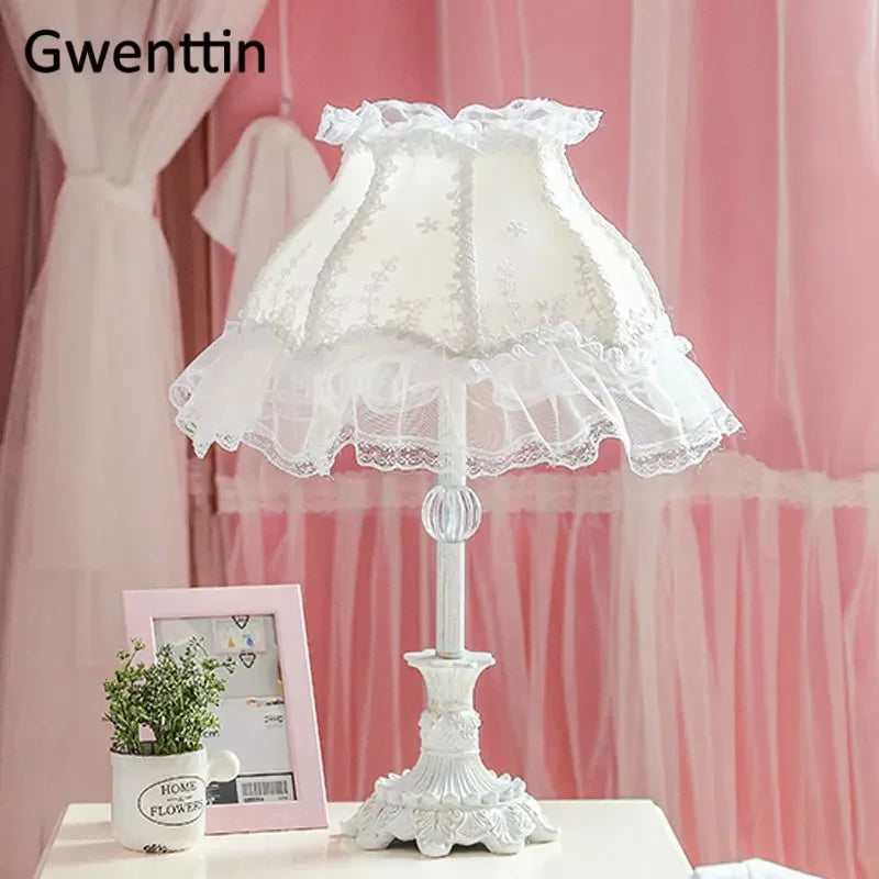 lampes de table en tissu style princesse décoratives à LED