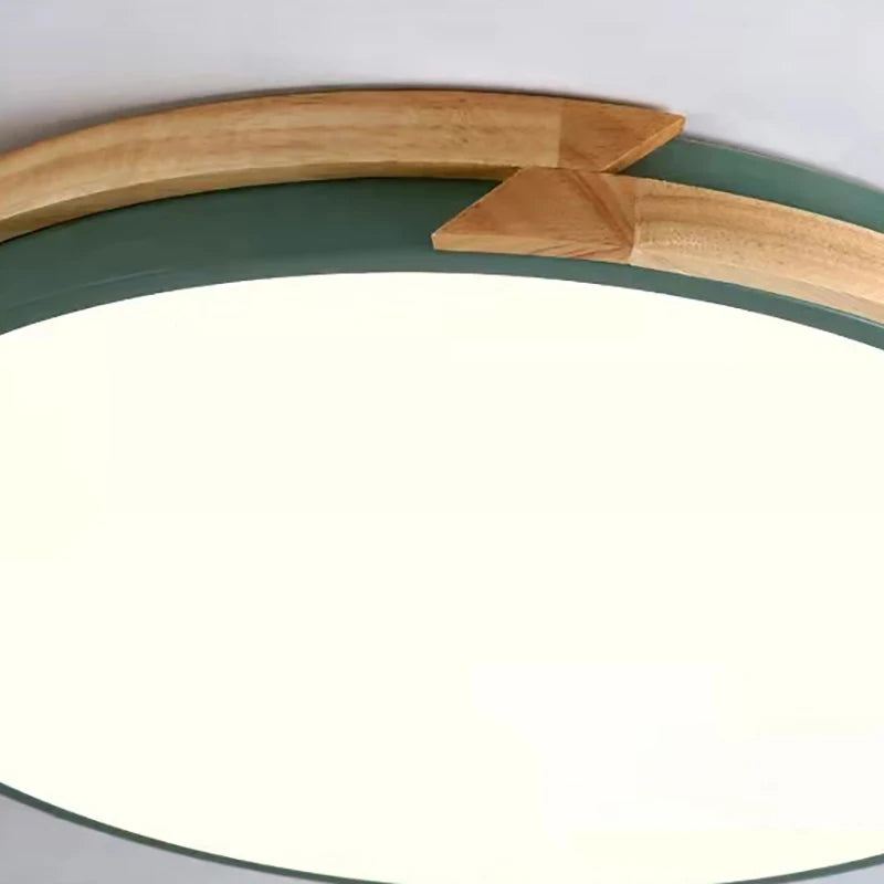 plafonnier led ultra-mince à intensité variable en bois - vue 5 sur 16