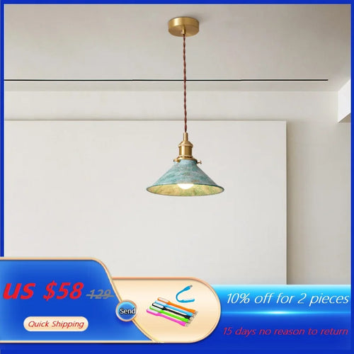 suspension loft luminaire vintage industriel avec abat-jour en métal - vue 2 sur 12