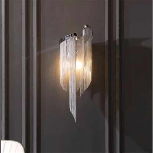 applique murale moderne élégante avec chaînes en aluminium pour décoration intérieure - vue 6 sur 5