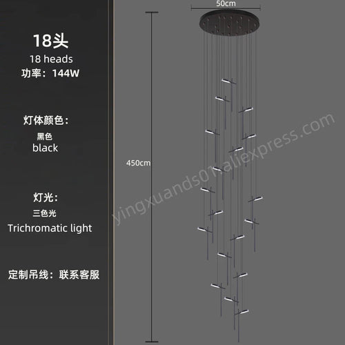 lustre moderne suspendu en acrylique design créatif 2023 à LED - vue 14 sur 17