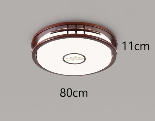 plafonnier moderne en bois massif style chinois avec lampe LED - vue 11 sur 10