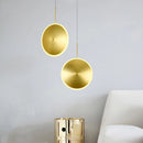 lampe led ronde métal art déco avec fil réglable