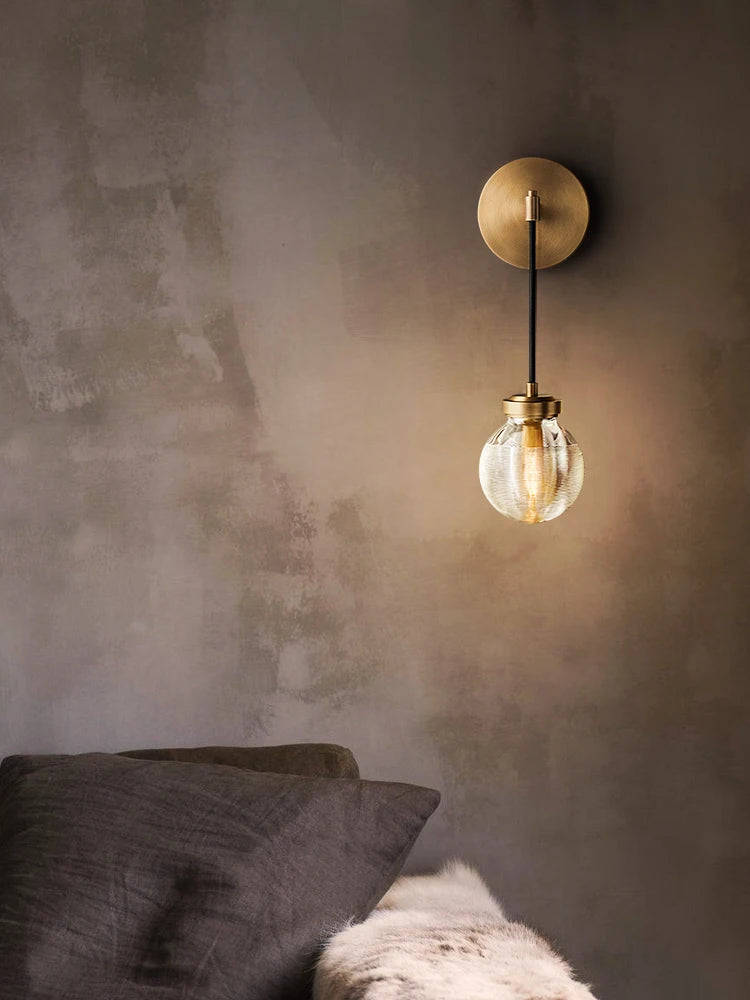 applique murale en cuivre et cristal moderne pour intérieur élégant - vue 3 sur 9