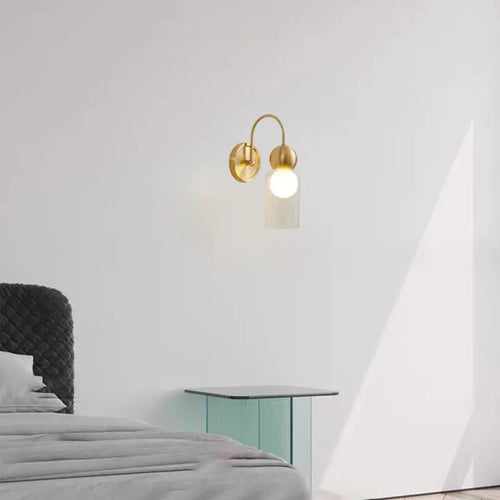 applique murale moderne en verre et cuivre pour escaliers allée - vue 4 sur 10