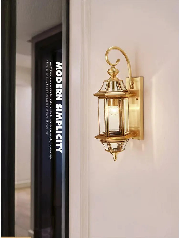 applique murale extérieure en cuivre LED étanche design élégant - vue 3 sur 7