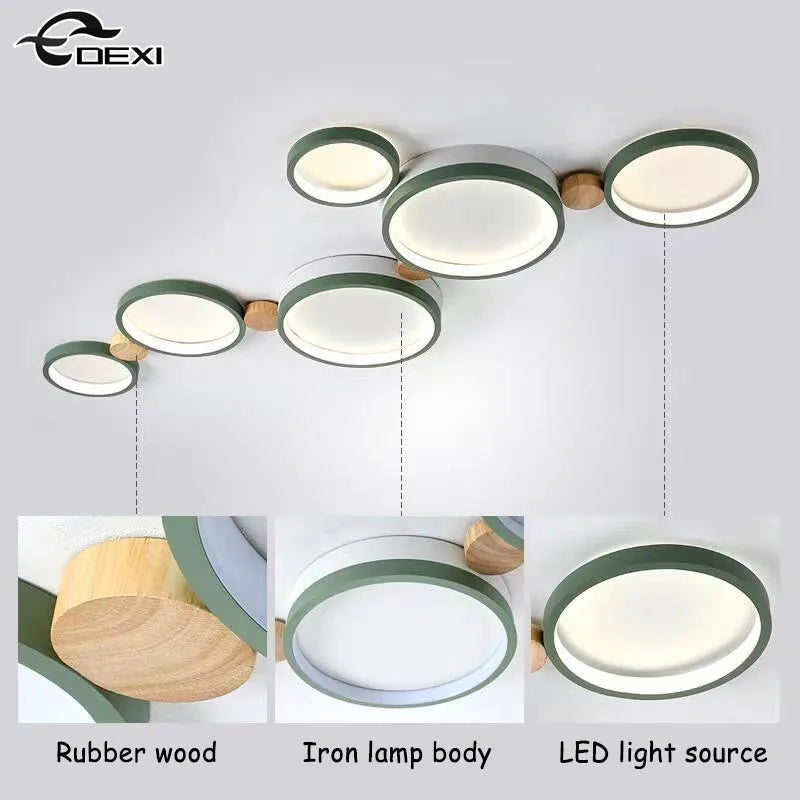 lustre nordique led pour salon café balcon vestiaire - vue 6 sur 25