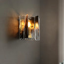 Applique murale en cuivre et verre teinté