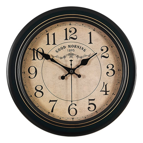 horloge murale vintage silencieuse design classique en métal - vue 12 sur 26