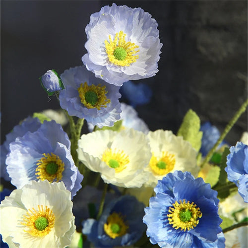 fleurs artificielles coquelicots en soie pour décorations et bouquets - vue 3 sur 12