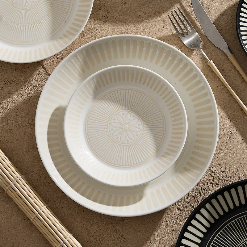 Assiette ceramique relief style japonais retro premium - vue 7 sur 7