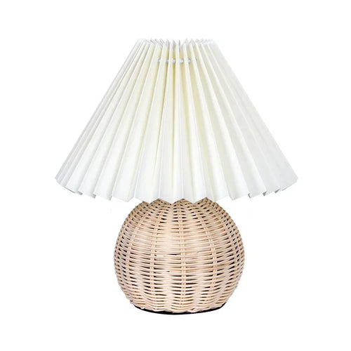 lampe à poser moderne en bois et rotin pour décoration intérieure - vue 15 sur 19