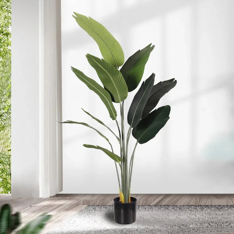 grand bananier artificiel en pot pour décoration intérieure et extérieure - vue 2 sur 7