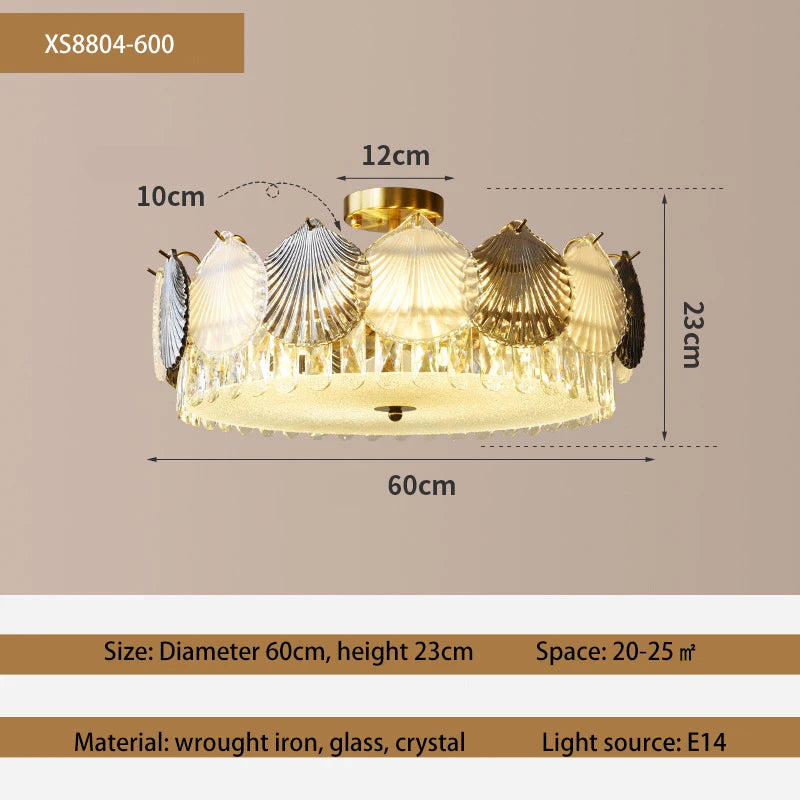 lustre design moderne cristal français led créatif - vue 9 sur 9