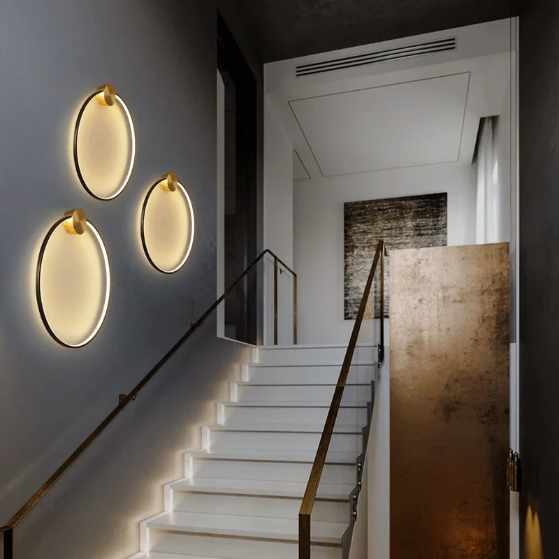 applique murale ronde en cuivre pour atmosphère de luxe créative - vue 3 sur 20