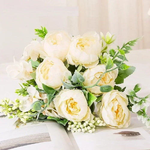bouquet de pivoines artificielles pour décoration intérieure - vue 3 sur 12
