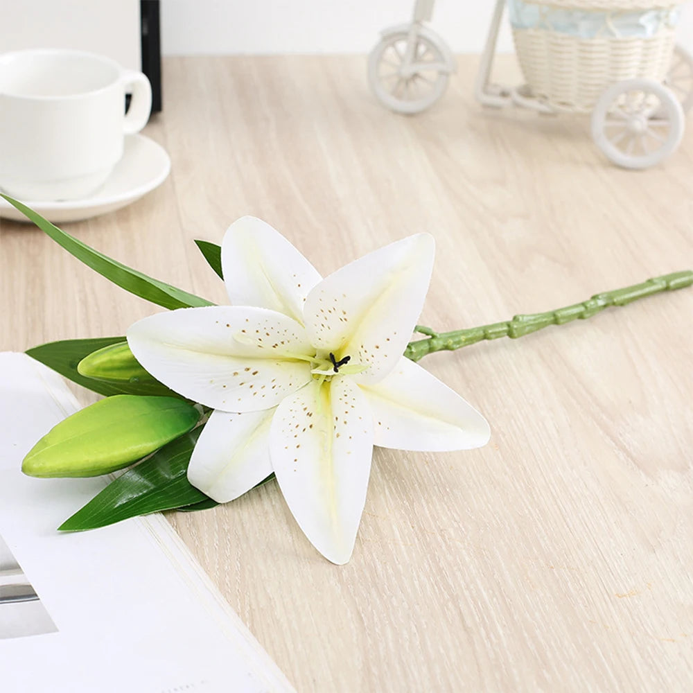 fleurs artificielles de lys pour décoration de jardin et mariage - vue 7 sur 13