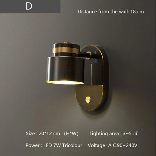 applique murale nordique en laiton lampe moderne à led pour intérieur - vue 14 sur 13