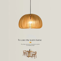 suspension moderne en bois en forme de citrouille artisanale pour décoration