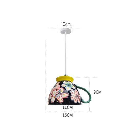 suspension en céramique design art thé éclairage led g4 - vue 22 sur 30