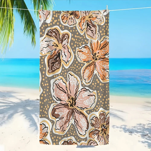 Serviette de plage vintage florale microfibre sechage rapide