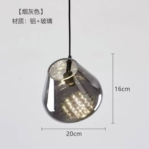 lustre en verre design pour cuisine bar et restaurant - vue 8 sur 13
