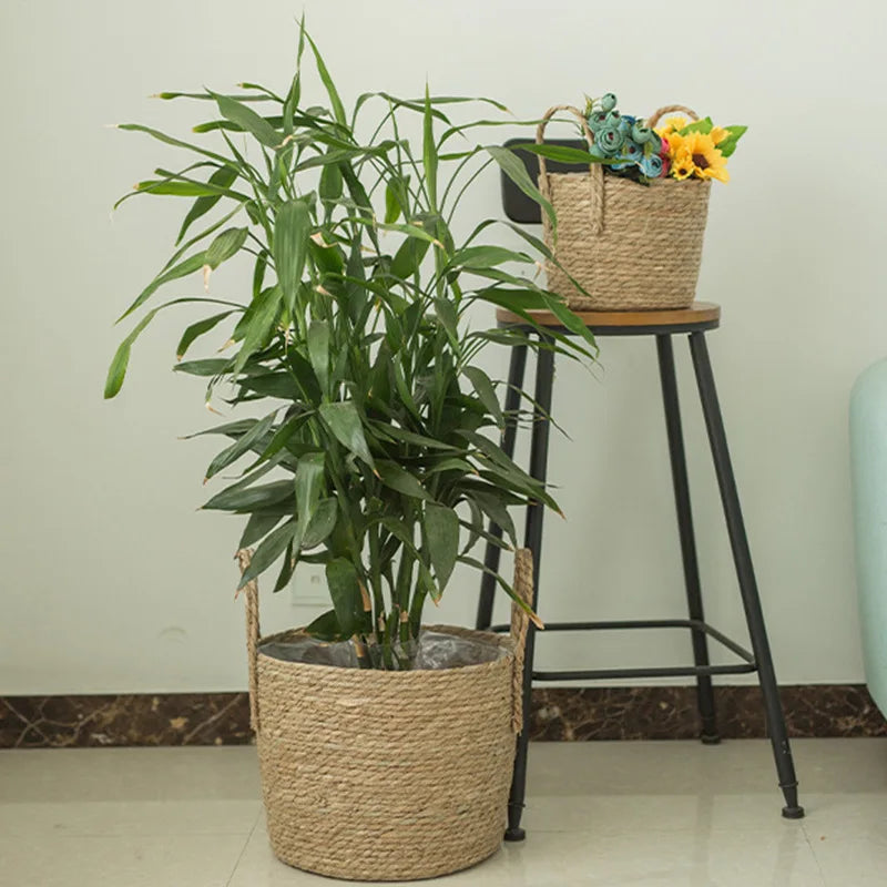 panier tissé à la main pour jardinage et rangement décoratif - vue 4 sur 11