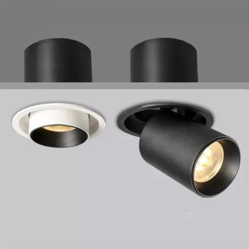 downlights led rotatifs à intensité variable epistar aluminium encastré cob spots - vue 5 sur 6