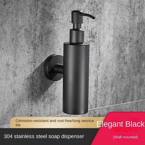 distributeur de savon mural en acier inoxydable 200 ml accessoires salle de bain - vue 21 sur 21
