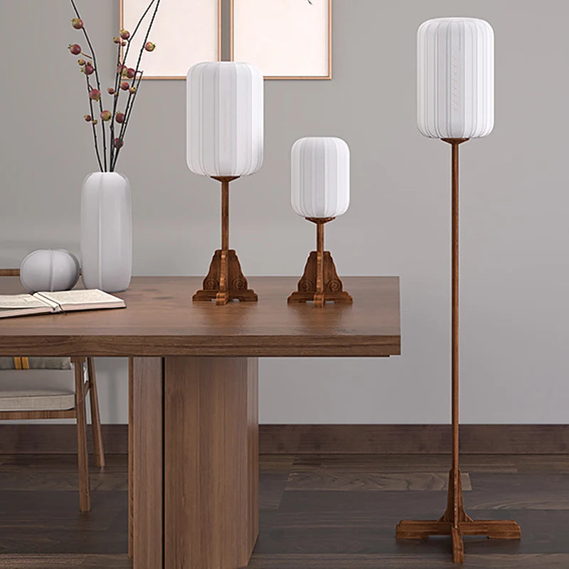 lampadaire classique en bois pour décoration intérieure moderne - vue 3 sur 9